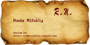 Rada Mihály névjegykártya